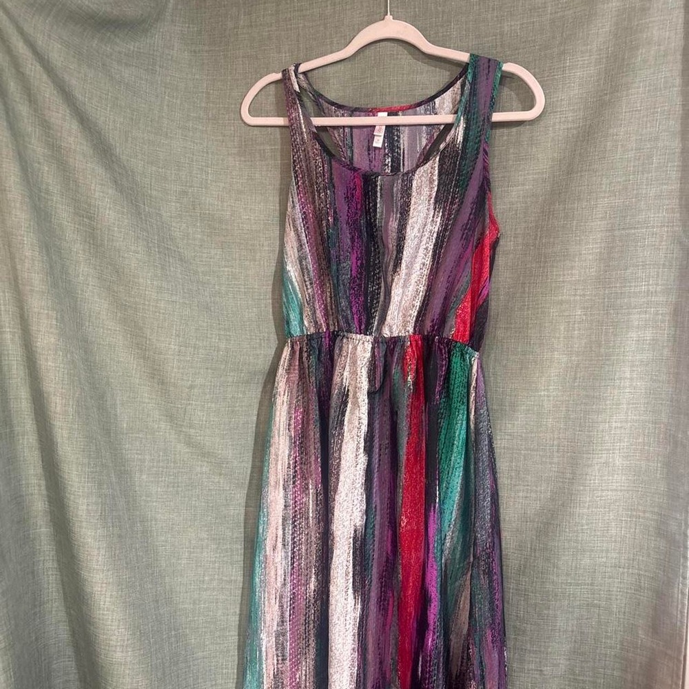 Multicolored flowy midi dress